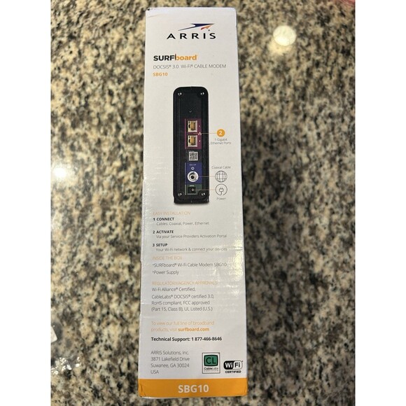 ARRIS SURFboard SBG10 DOCSIS 3.0 Cable Modem AC1600 Dual Band Wi-Fi Router - NEW - Picture 2 of 10